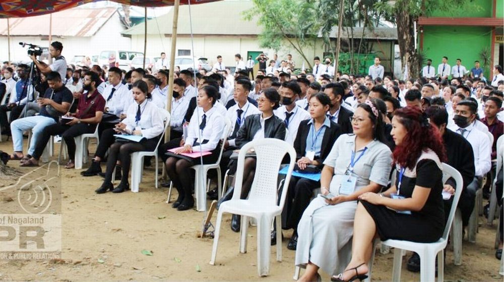 Section of the gathering attending the mega job fair at District Agriculture Office, Dimapur on October 28. (DIPR Photo)